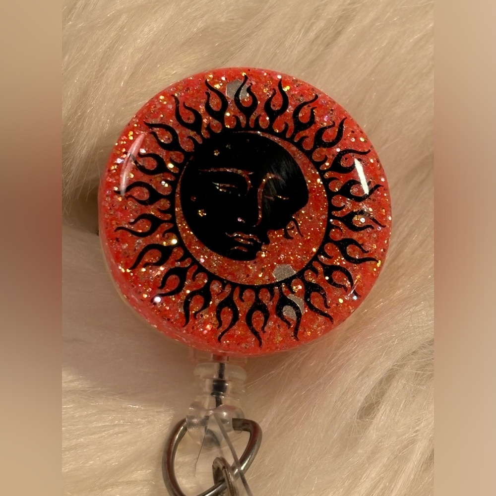 Hand crafted badge reel with alligator clip